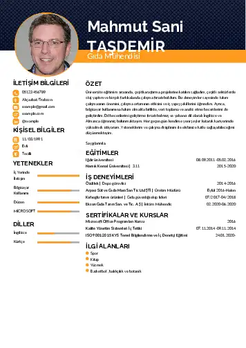 Gıda Mühendisi CV Örnekleri cv indir